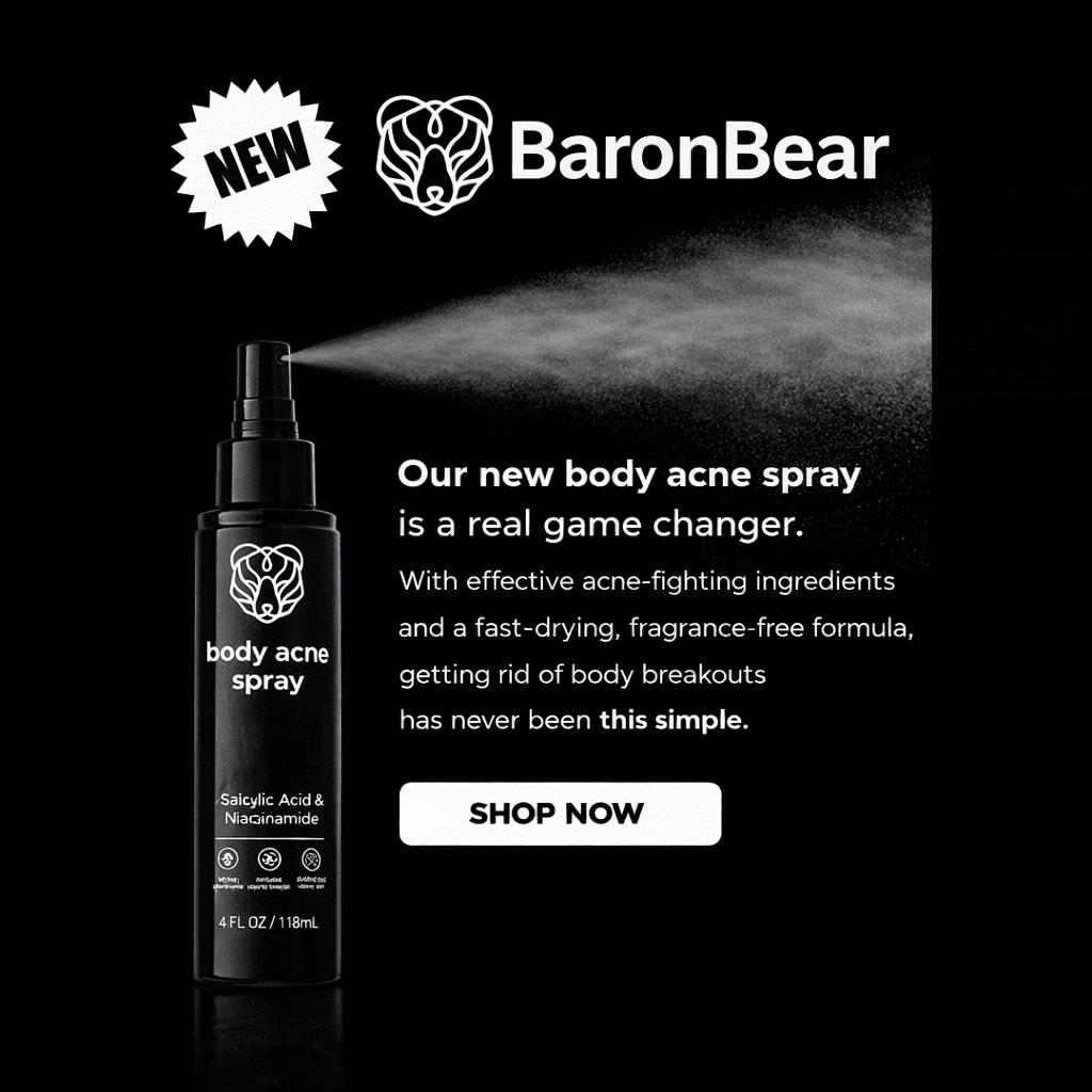 Body Wash + Spray Anti - Acne Corpo - Baron Bear TRIBE
